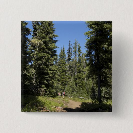 VS, Oregon, Willamette National Forest, Herfst Vierkante Button 5,1 Cm (Voorkant)