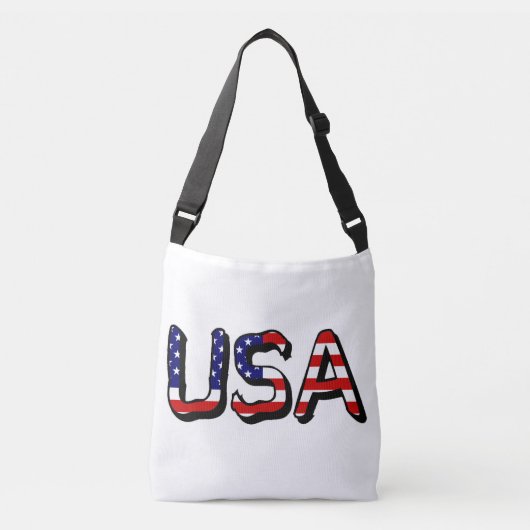 VS overlay op Amerikaanse vlag cbbcnt Crossbody Tas (Voorkant)