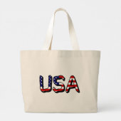 VS overlay op US Flag jitcnt Grote Tote Bag (Achterkant)