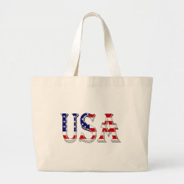 VS overlay op US Flag jitcnt Grote Tote Bag