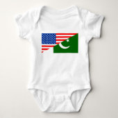 VS - Pakistan - symbool halve vlag amerika Romper (Voorkant)