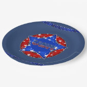 VS, papieren Borden in rood, wit, blauw met sterre Bordje (Gekanteld)