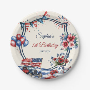 VS Patriotische 4 juli verjaardag papieren borden Bordje