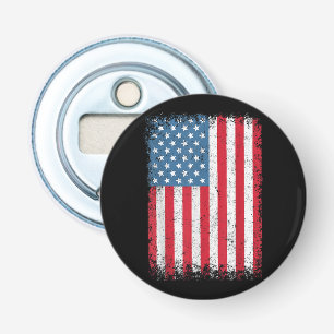 VS Patriotische Amerikaanse Vlag Voor Mannen Vrouw Button Flesopener