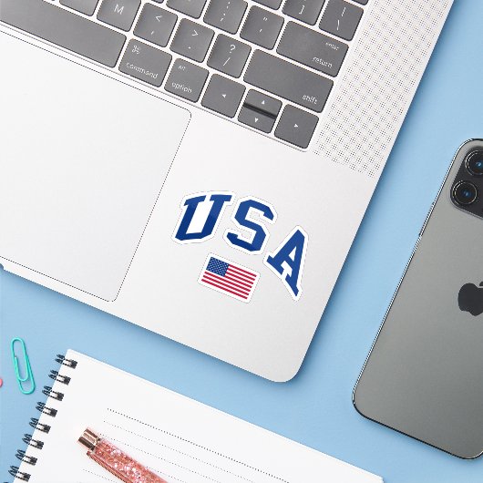 VS Patriotische Onafhankelijkheidsdag Amerikaanse Sticker (Laptop met iPhone)