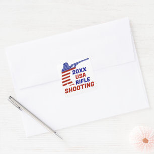 VS Patriotistisch Geweer Schieten Vierkante Sticker
