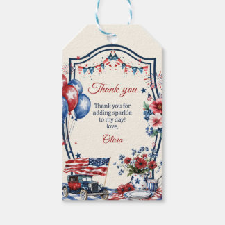 VS patriottisch 4 juli verjaardagsfeestje Cadeaulabel