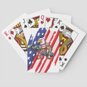 VS/patriottisch gewichtheffen Amerikaanse zeearend Pokerkaarten