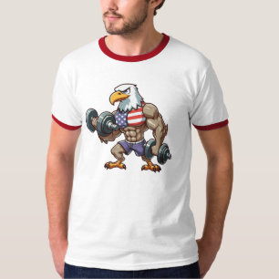 VS/patriottisch gewichtheffen Amerikaanse zeearend T-shirt