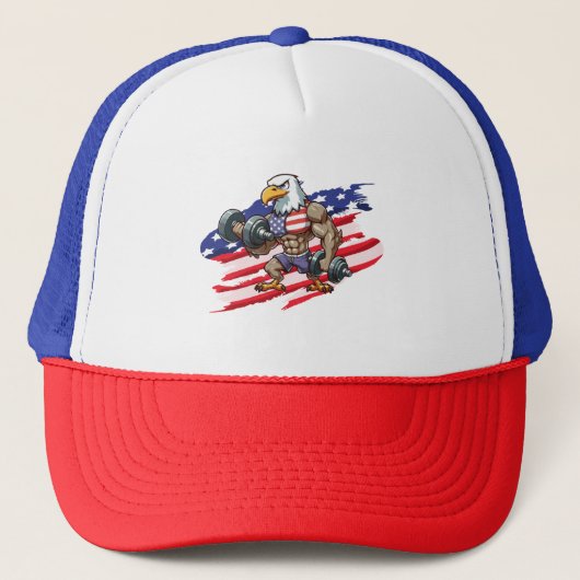 VS/patriottisch gewichtheffen steenarend Trucker Pet (Voorkant)