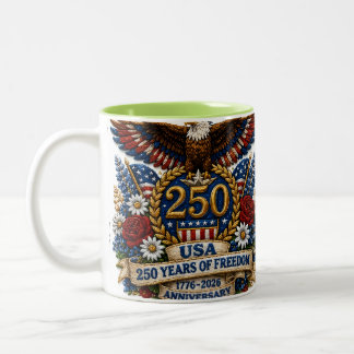 VS Patriottische 250e 4 juli viering Two-T Tweekleurige Koffiemok