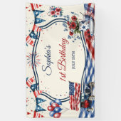 VS Patriottische 4 juli verjaardag Spandoek (Verticaal)