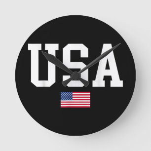 VS Patriottische Amerikaanse Vlag Voor Mannen Vrou Ronde Klok