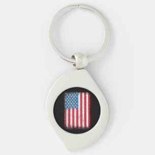 VS patriottische Amerikaanse vlag voor mannen vrou Sleutelhanger