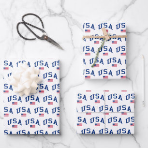 VS Patriottische Onafhankelijkheidsdag Amerikaanse Inpakpapier Vel
