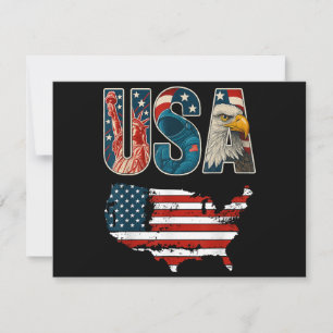 VS Patriottische Verenigde Staten 4 juli Amerikaan Bedankkaart