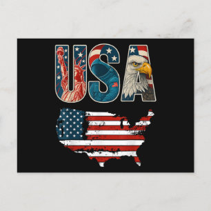 VS Patriottische Verenigde Staten 4 juli Amerikaan Feestdagenkaart