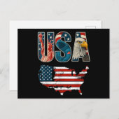 VS Patriottische Verenigde Staten 4 juli Amerikaan Feestdagenkaart (Voorkant / Achterkant)