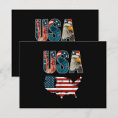 VS Patriottische Verenigde Staten 4 juli Amerikaan RSVP Kaartje (Voorkant / Achterkant)