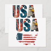 VS Patriottische Verenigde Staten 4 juli Amerikaan Save The Date (Voorkant / Achterkant)