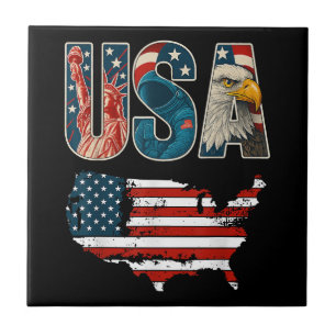 VS Patriottische Verenigde Staten 4 juli Amerikaan Tegeltje