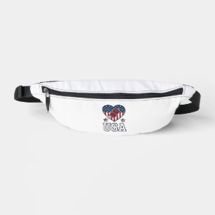 VS Patriottische Vuurwerk Hart Vintage Vector T-Sh Heuptasje