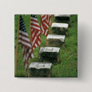 VS, Pennsylvania, Gettysburg. Amerikaanse Burgeroo Vierkante Button 5,1 Cm