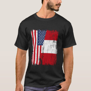 VS Peru Half Vlag Amerikaanse Peruviaanse Erfenis T-shirt