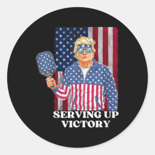 VS Pickleball Champ Patriottisch Trump Politiek & Ronde Sticker