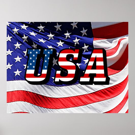 VS - Poster met Amerikaanse vlag (Voorkant)