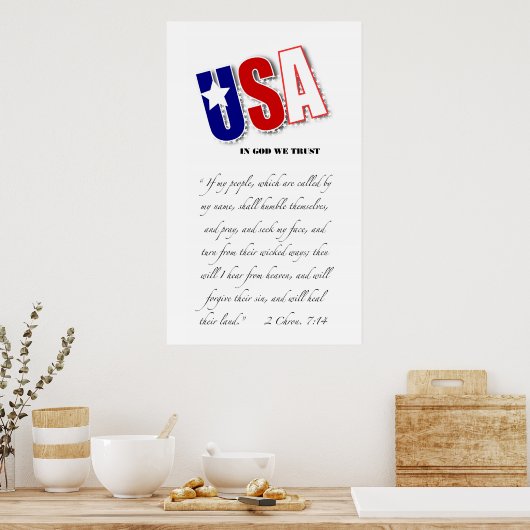 VS-poster met "In God We Trust" Poster (Keuken)
