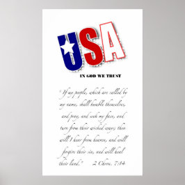 VS-poster met "In God We Trust" Poster