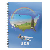 VS-reisaffiche geïllustreerd Notitieboek (Voorkant)