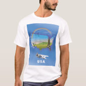 VS-reisaffiche geïllustreerd T-shirt (Voorkant)