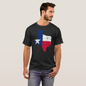 VS Retro Texas Flag Google Map America Mannen Wome T-shirt (Voorkant volledig)