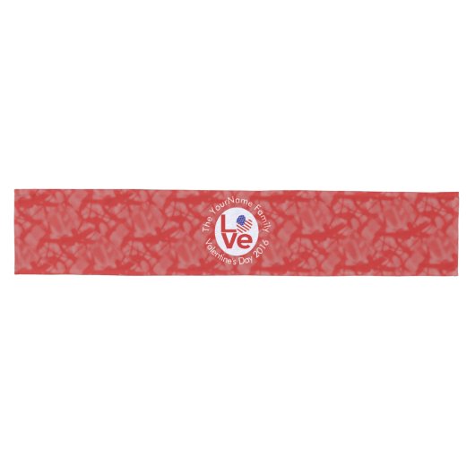 VS Rode LIEFDE Hart Vlag Gepersonaliseerde Tekst Medium Tafelloper (Horizontaal)