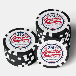 VS Rood Wit en Blauw Amerika's 250e Verjaardag Poker Chips