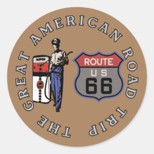 VS Route 66 Ronde Sticker