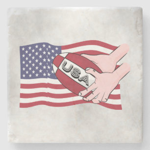 VS Rugby Team Supporters vlaggen met bal Stenen Onderzetter