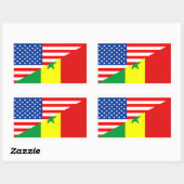 vs senegal land halve vlag amerika symbool rechthoekige sticker (Vel)