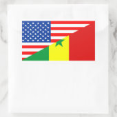 vs senegal land halve vlag amerika symbool rechthoekige sticker (Tas)