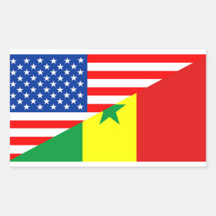 vs senegal land halve vlag amerika symbool rechthoekige sticker