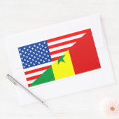 vs senegal land halve vlag amerika symbool rechthoekige sticker (Envelop)
