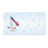 VS Snowman-kerstlabel Etiket (Voorkant)