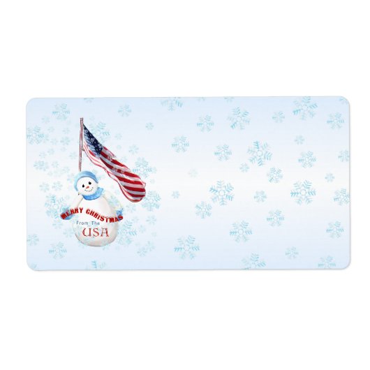 VS Snowman-kerstlabel Etiket (Voorkant)