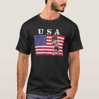 VS Soccer Fan American Flag Dabbing Football Sup T-shirt