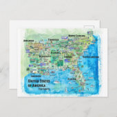 VS Southern States Travel Map Florida Briefkaart (Voorkant / Achterkant)