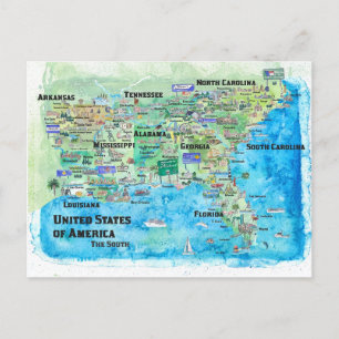 VS Southern States Travel Map Louisiana Briefkaart