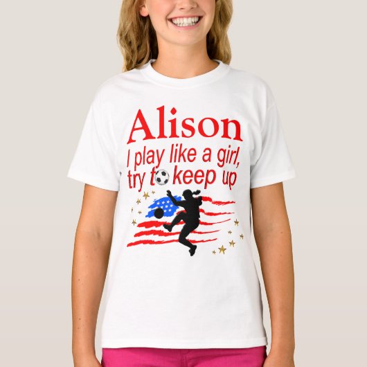 VS SPELEN ALS EEN MEISJE GEPERSONALISEERD SHIRT (Voorkant)