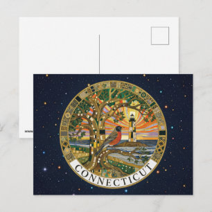 VS staat Connecticut staatssymbolen Briefkaart